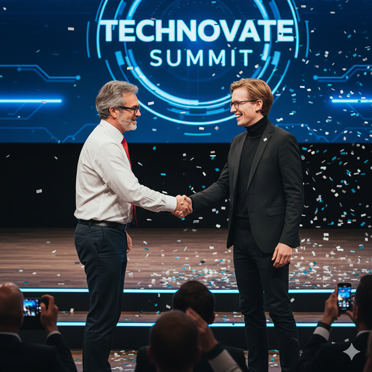 Barry Sunk and Fredrik Bergström shaking hands