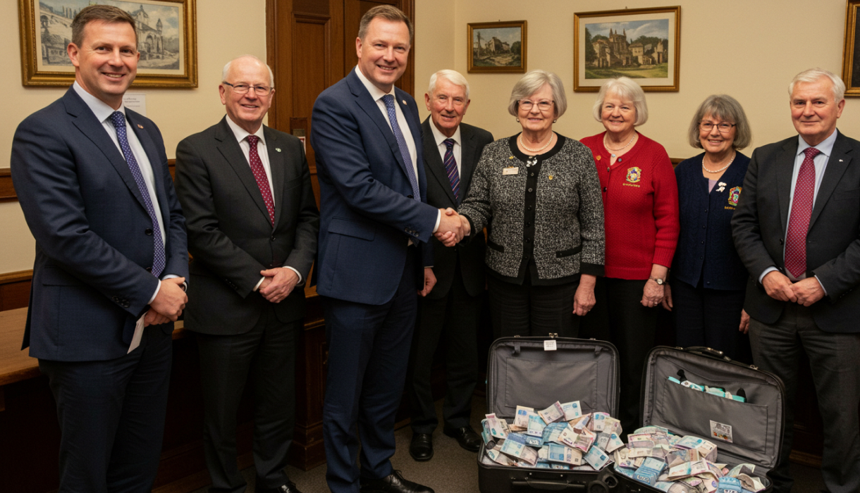 Pebblewick parish council meeting with Sunk Capital lawyers