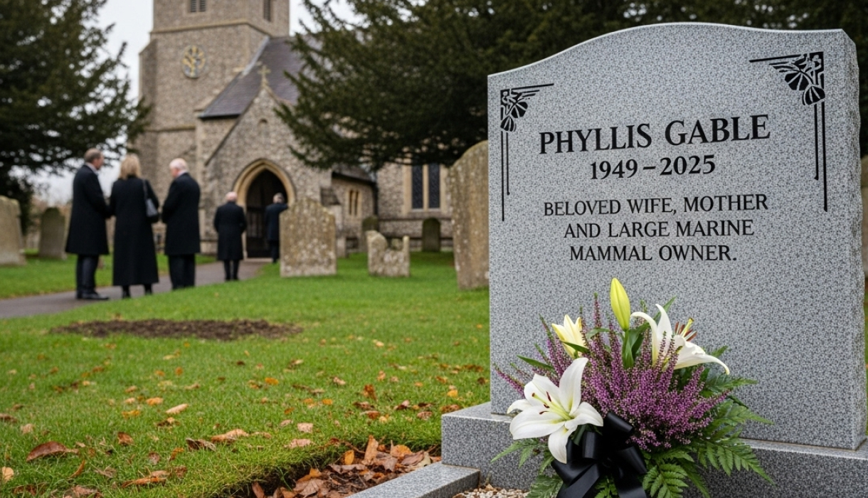A gravestone for Phyllis in an English churchyard.