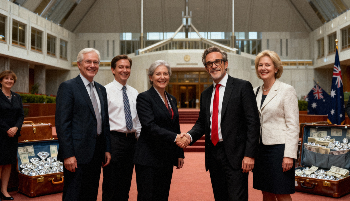 Barry Sunk signs a deal with the Australian government to purchase the entire Great Barrier Reef.